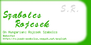 szabolcs rojcsek business card